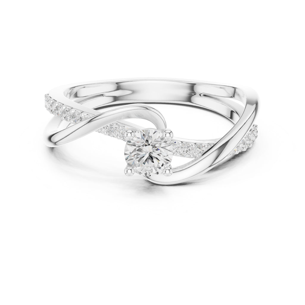 The Aria Pavé Twist Ring 0.3ct White Gold