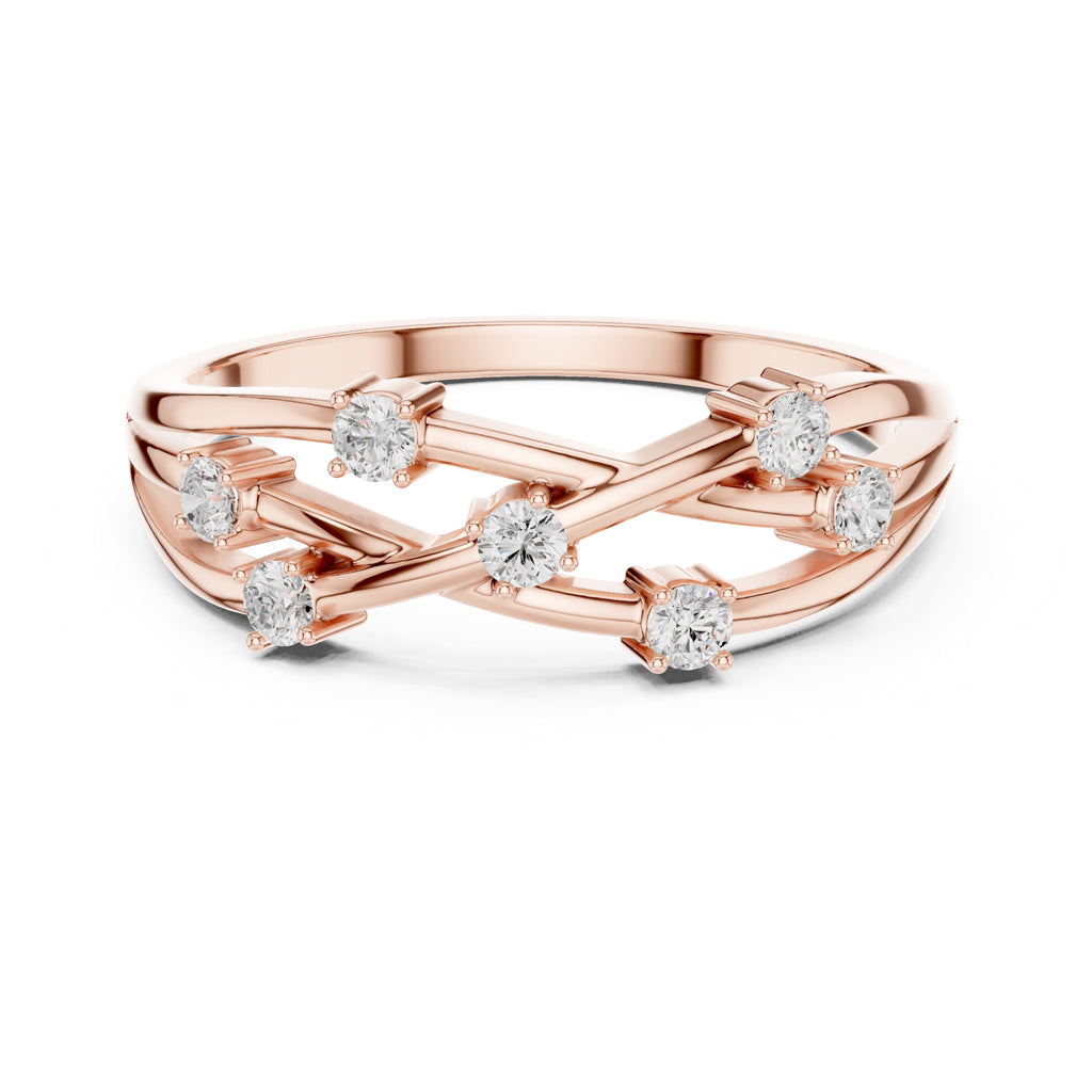The Celeste Criss-Cross Ring Rose Gold