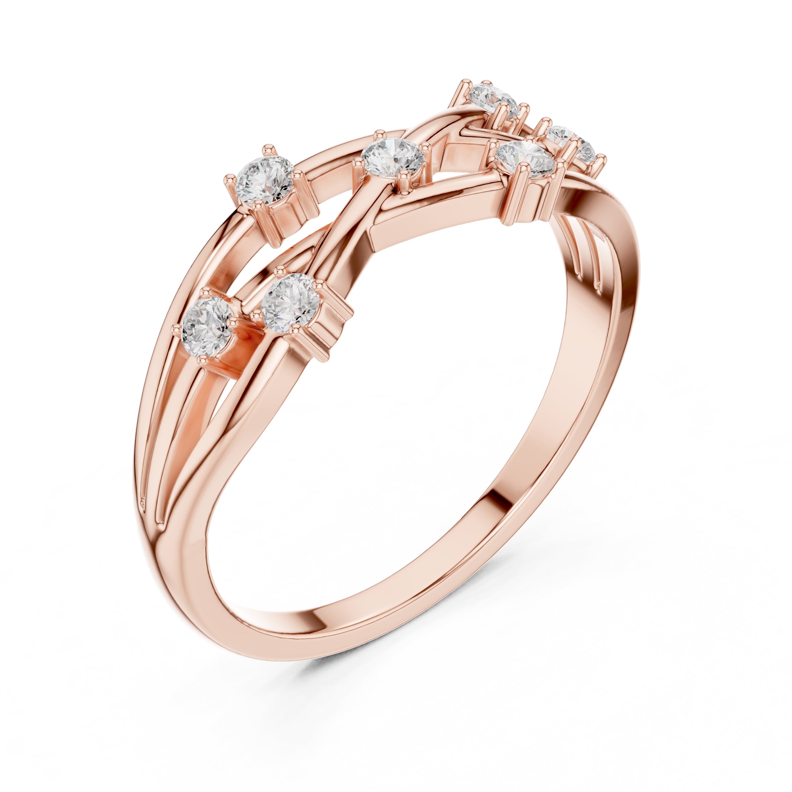 The Celeste Criss-Cross Ring Rose Gold