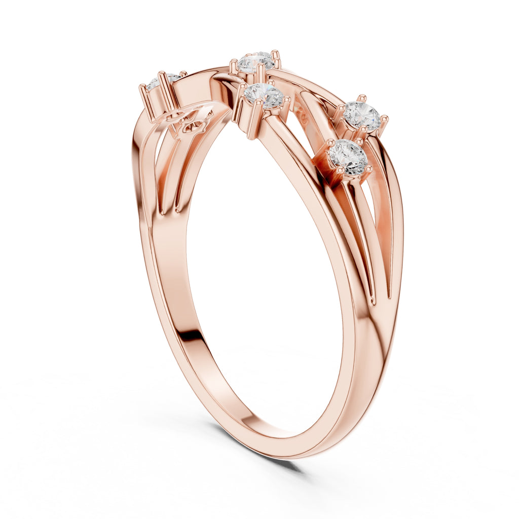 The Celeste Criss-Cross Ring Rose Gold