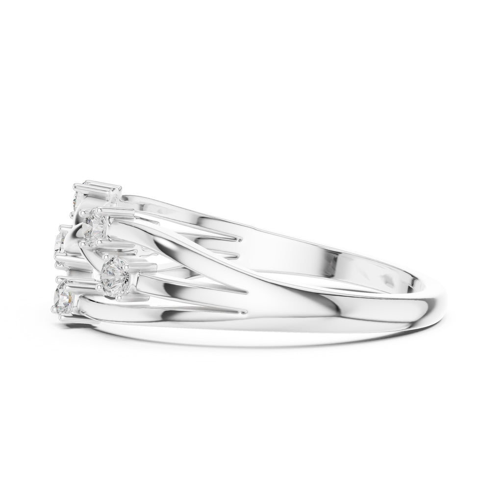 The Celeste Criss-Cross Ring White Gold