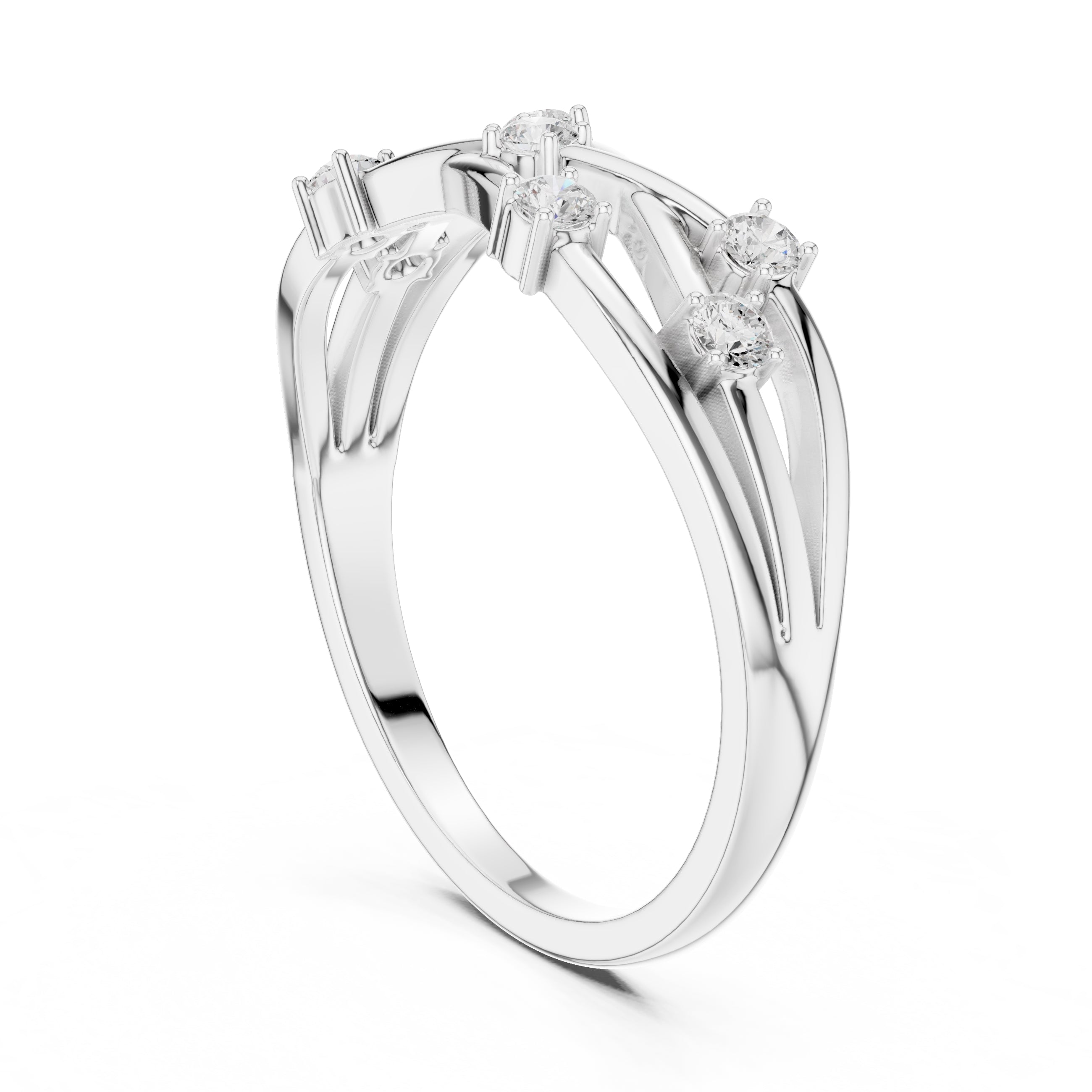 The Celeste Criss-Cross Ring White Gold