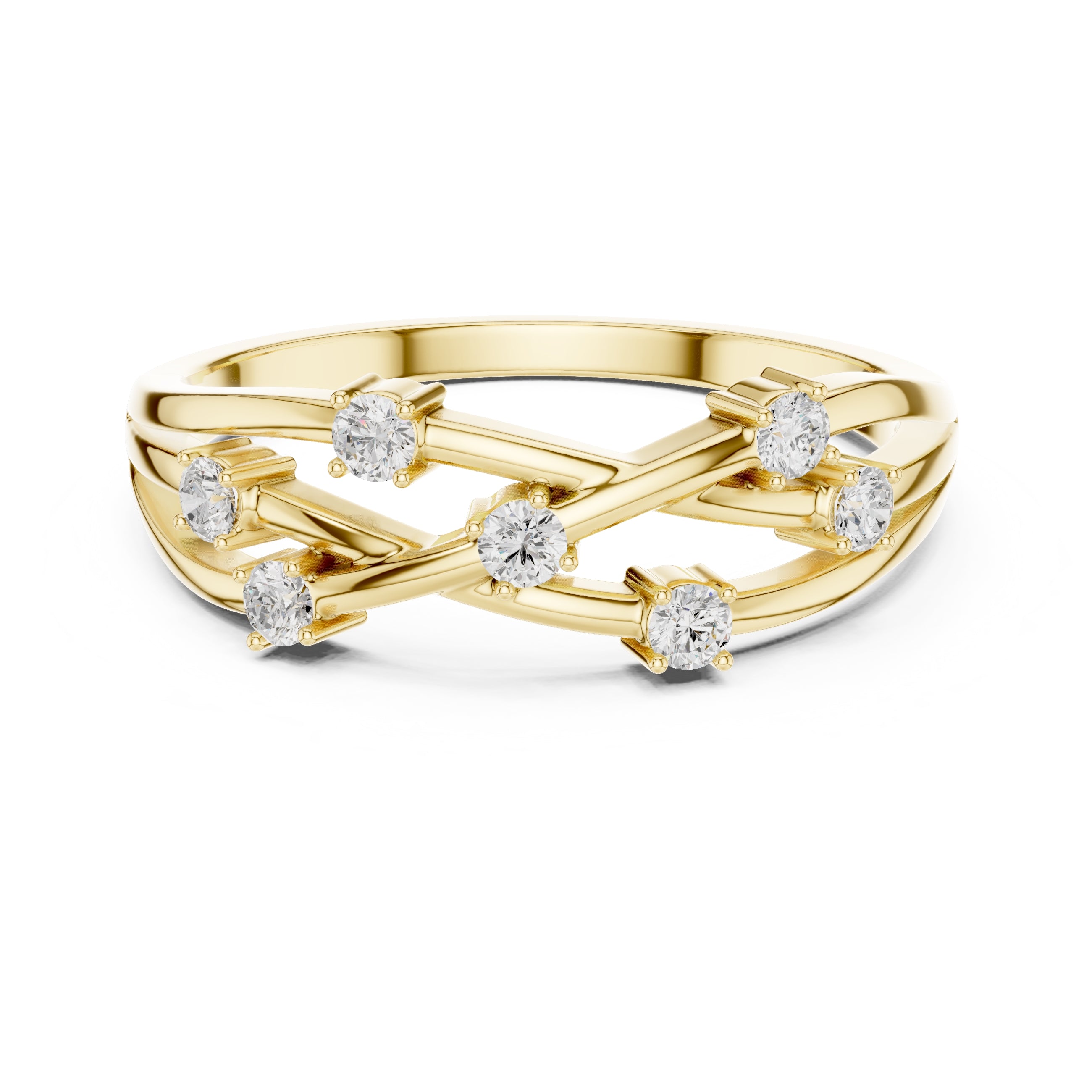 The Celeste Criss-Cross Ring Yellow Gold