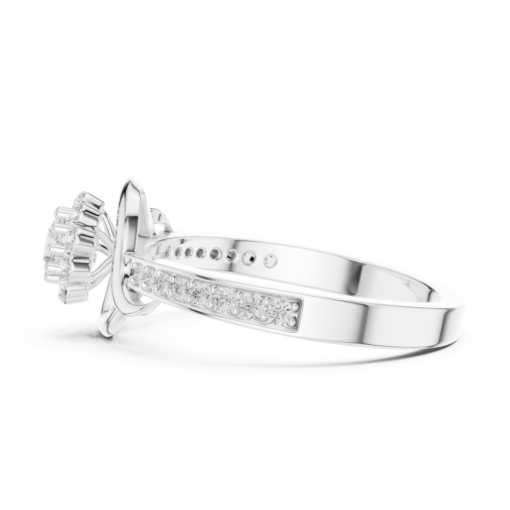 The Lotus Halo Solitaire 0.17ct White Gold