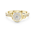 The Lotus Halo Solitaire 0.17ct Yellow Gold