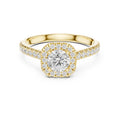 The Vintage Milgrain Halo Ring 0.7ct Yellow Gold