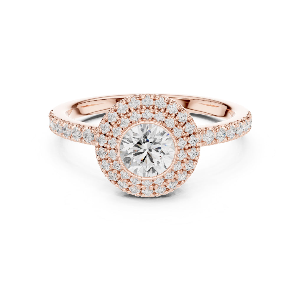 The Duchess Double Halo Ring 0.61ct Rose Gold