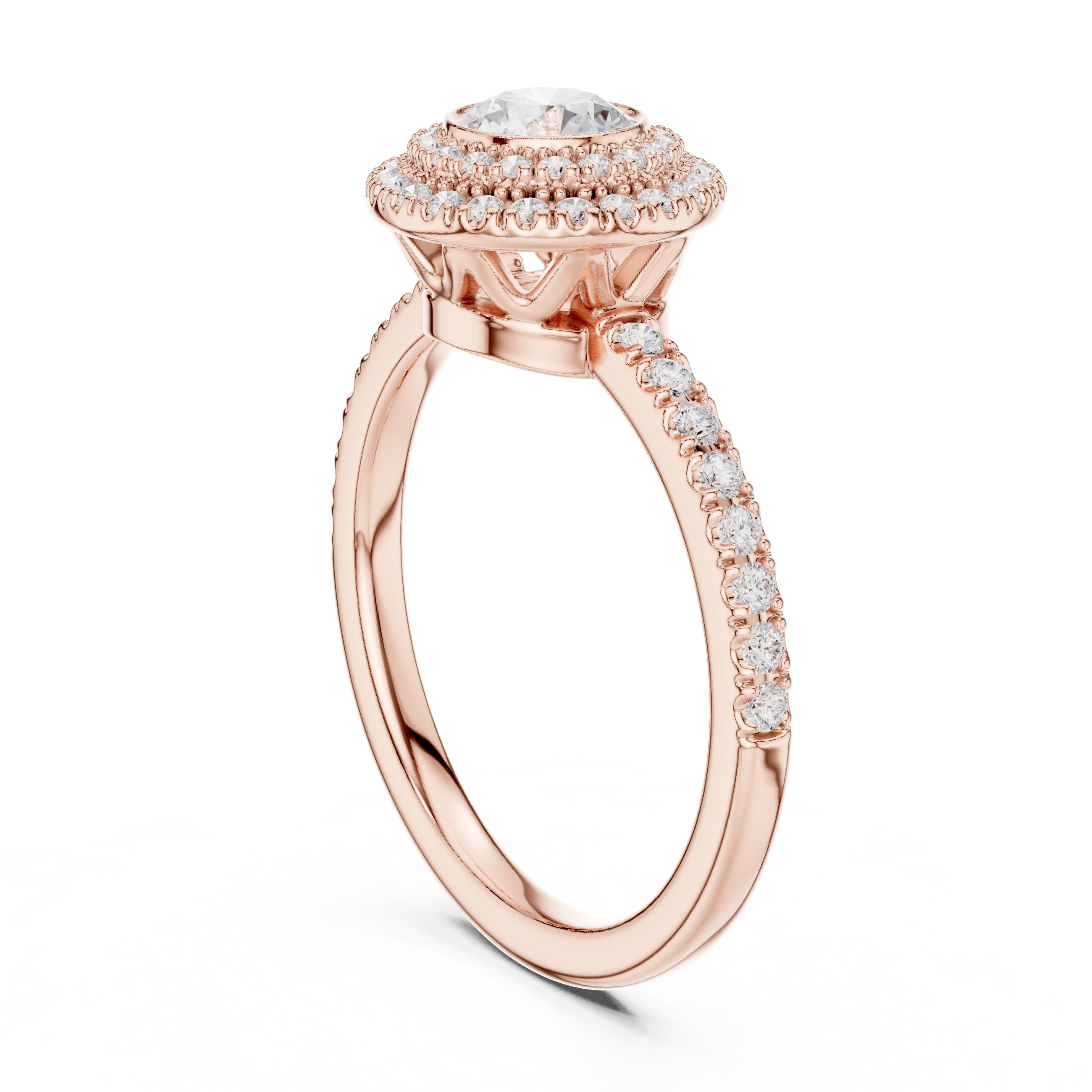 The Duchess Double Halo Ring 0.61ct Rose Gold