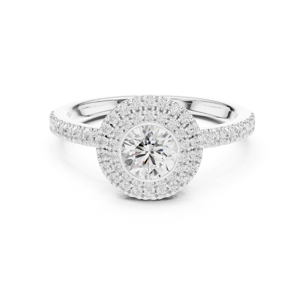 The Duchess Double Halo Ring 0.61ct White Gold
