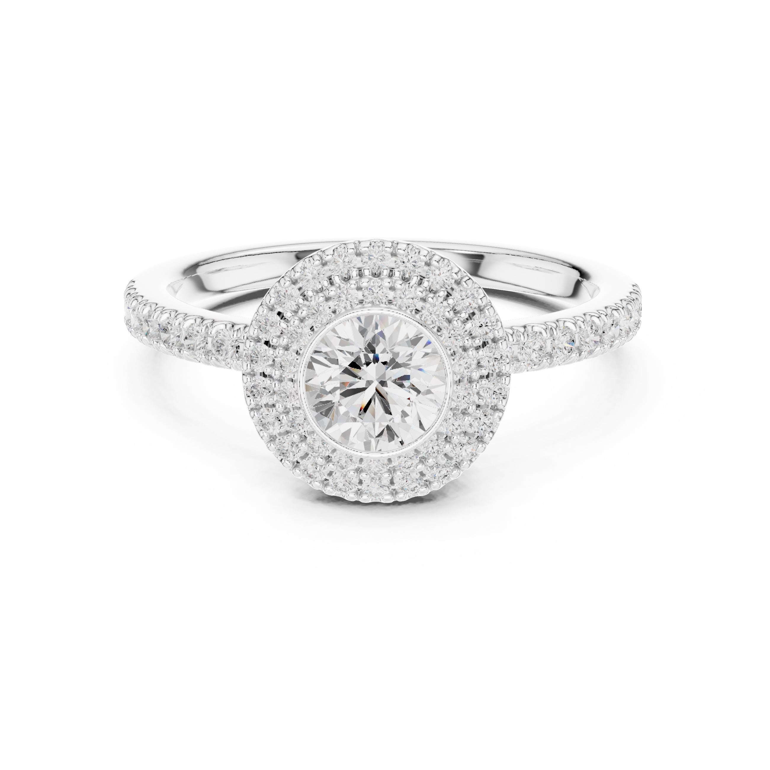The Duchess Double Halo Ring 0.61ct White Gold