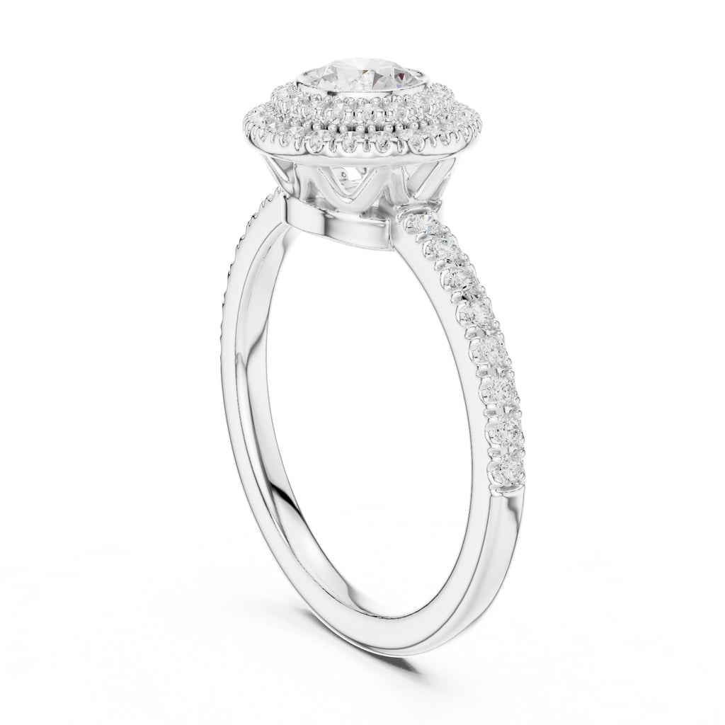 The Duchess Double Halo Ring 0.61ct White Gold