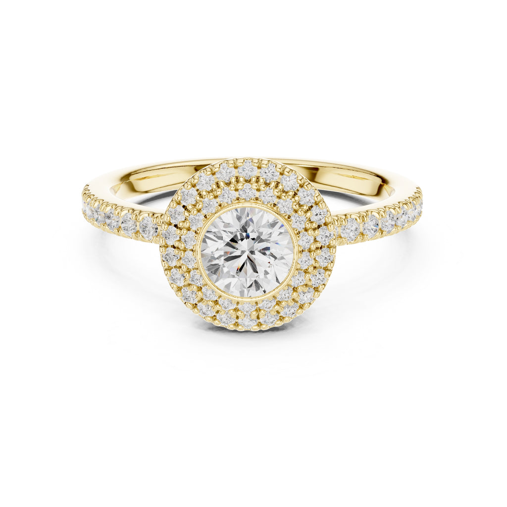 The Duchess Double Halo Ring 0.61ct Yellow Gold