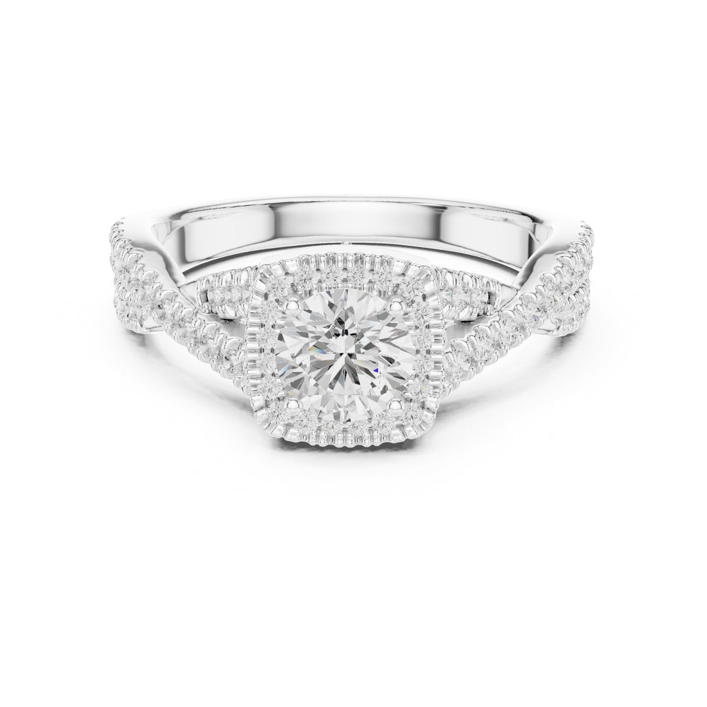 The Entwined Infinity Halo Ring 0.65ct White Gold
