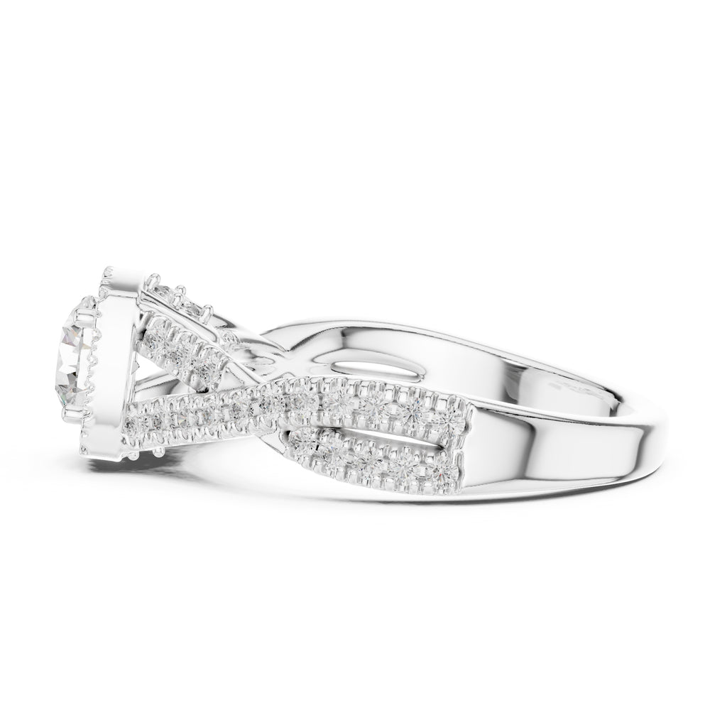The Entwined Infinity Halo Ring 0.65ct White Gold