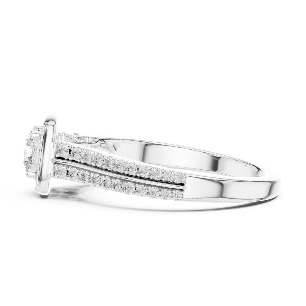 The Golden Radiance Halo Ring 0.5ct White Gold
