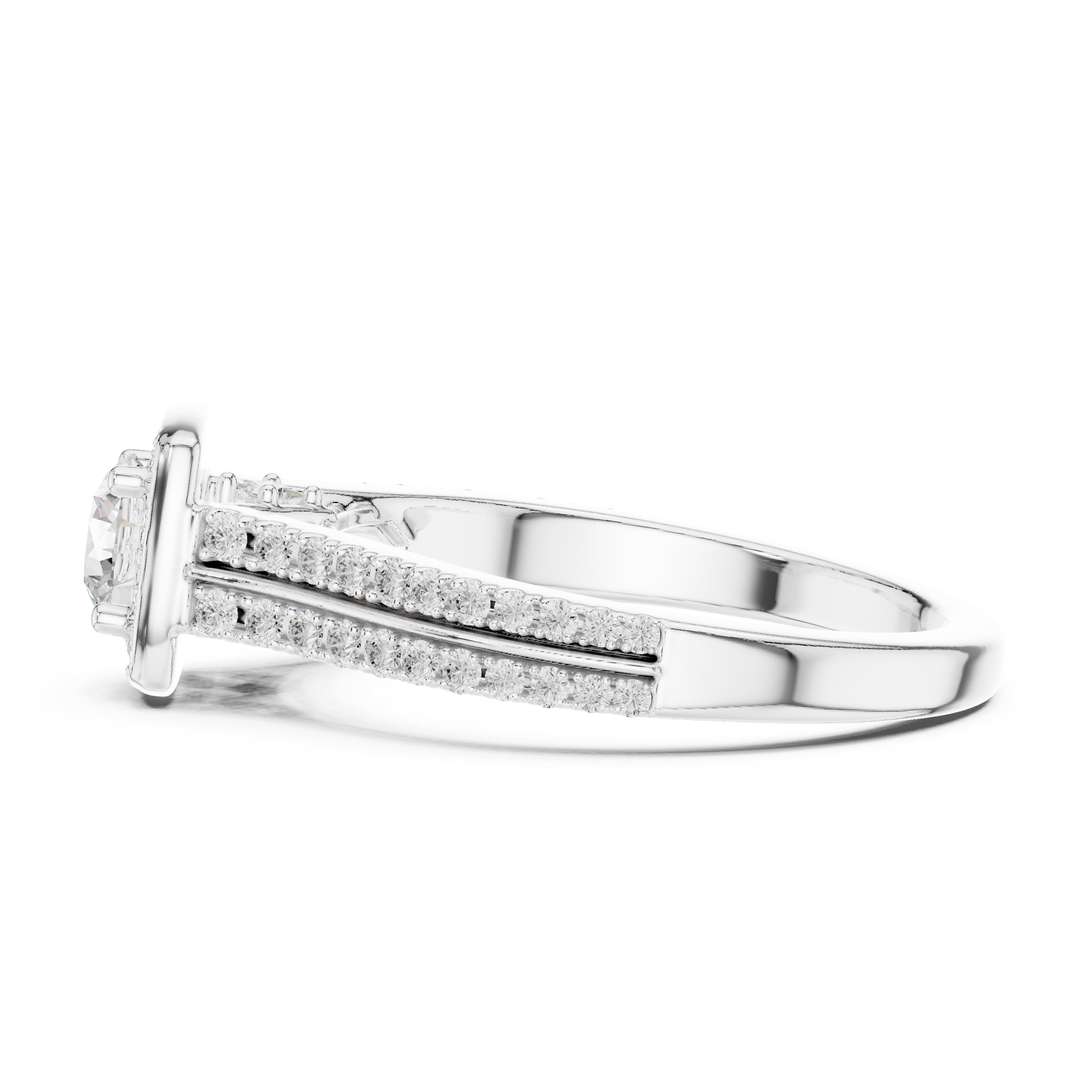 The Golden Radiance Halo Ring 0.5ct White Gold