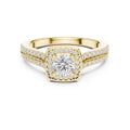 The Golden Radiance Halo Ring 0.5ct Yellow Gold