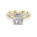 2.5 ct Radiant Entwined Crossover Ring 2.5ct Yellow Gold