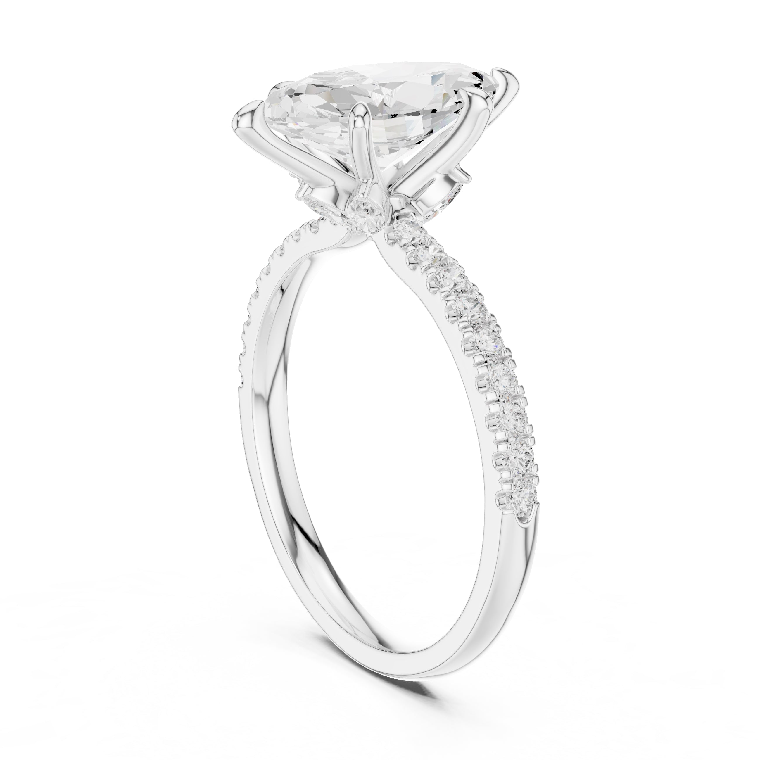 1.50 ct Marquise Vintage Pave Ring 1.5ct White Gold