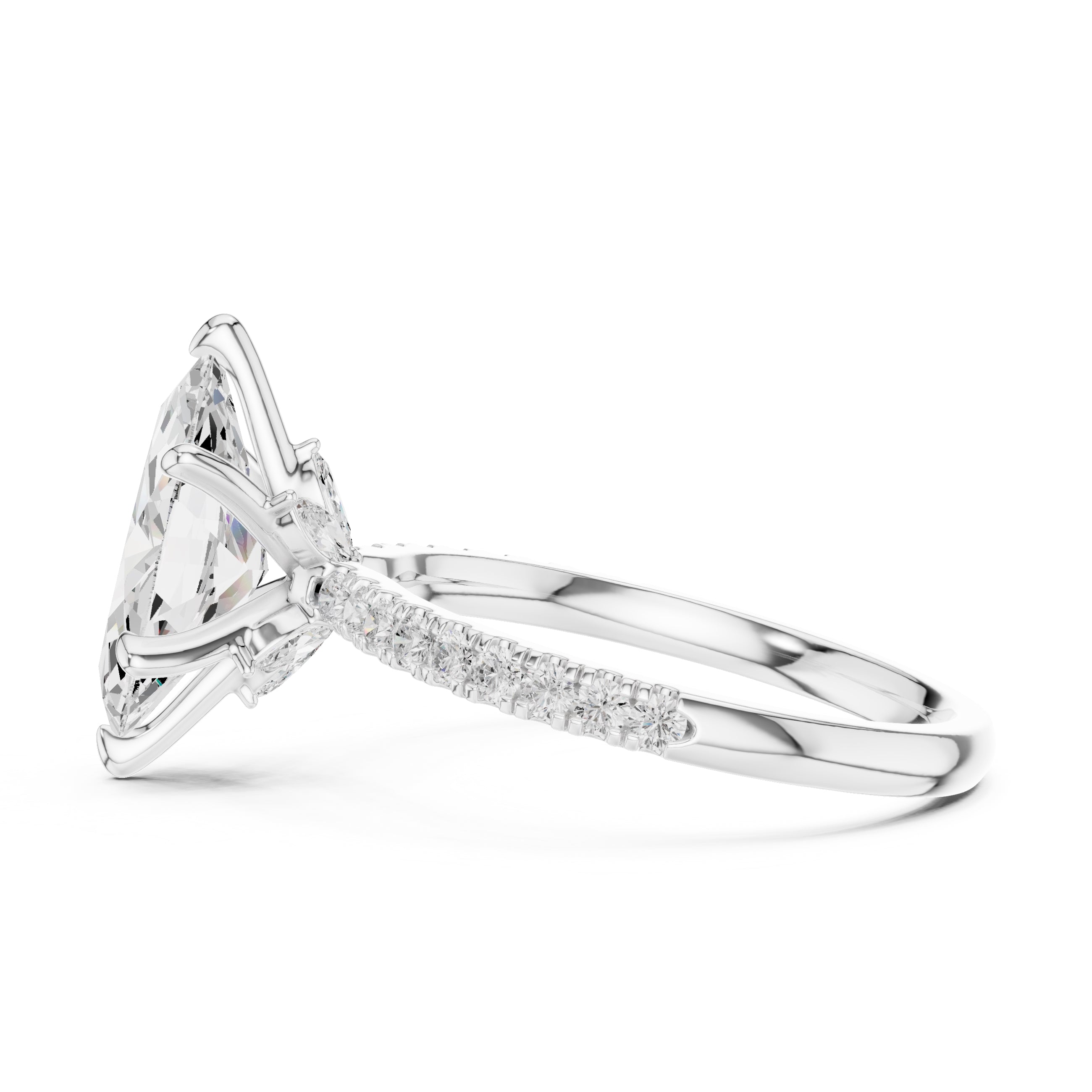 1.50 ct Marquise Vintage Pave Ring 1.5ct White Gold
