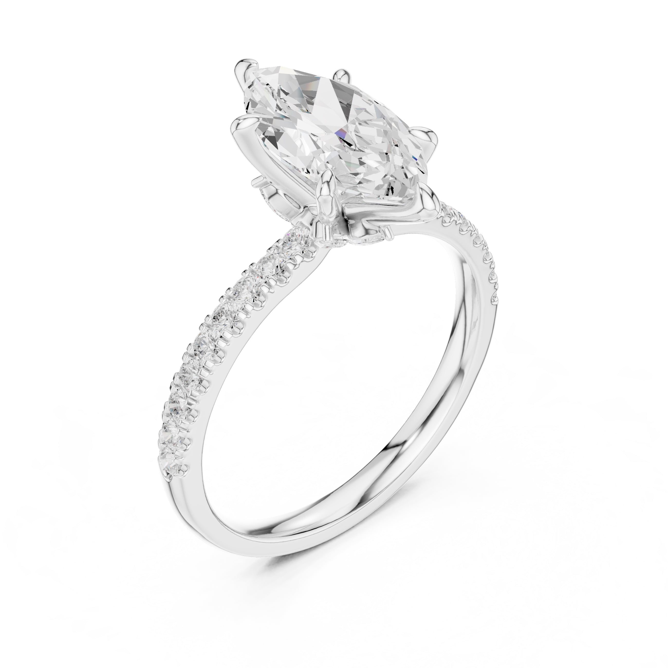 1.50 ct Marquise Vintage Pave Ring 1.5ct White Gold