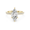 1.50 ct Marquise Vintage Pave Ring 1.5ct Yellow Gold