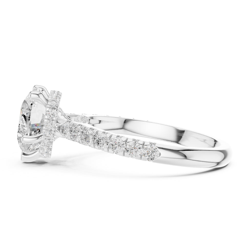 2.5 ct Heart Pave Engagement Ring 2.5ct White Gold