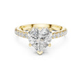 2.5 ct Heart Pave Engagement Ring 2.5ct Yellow Gold