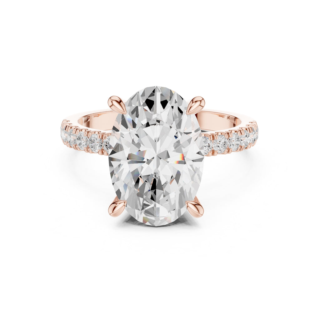 4.00 ct Oval Majestic Solitaire Ring 4ct Rose Gold