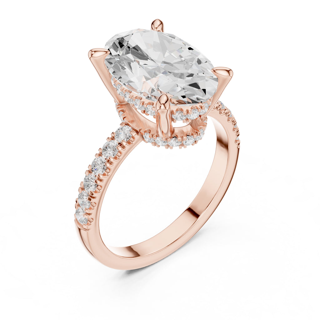4.00 ct Oval Majestic Solitaire Ring 4ct Rose Gold