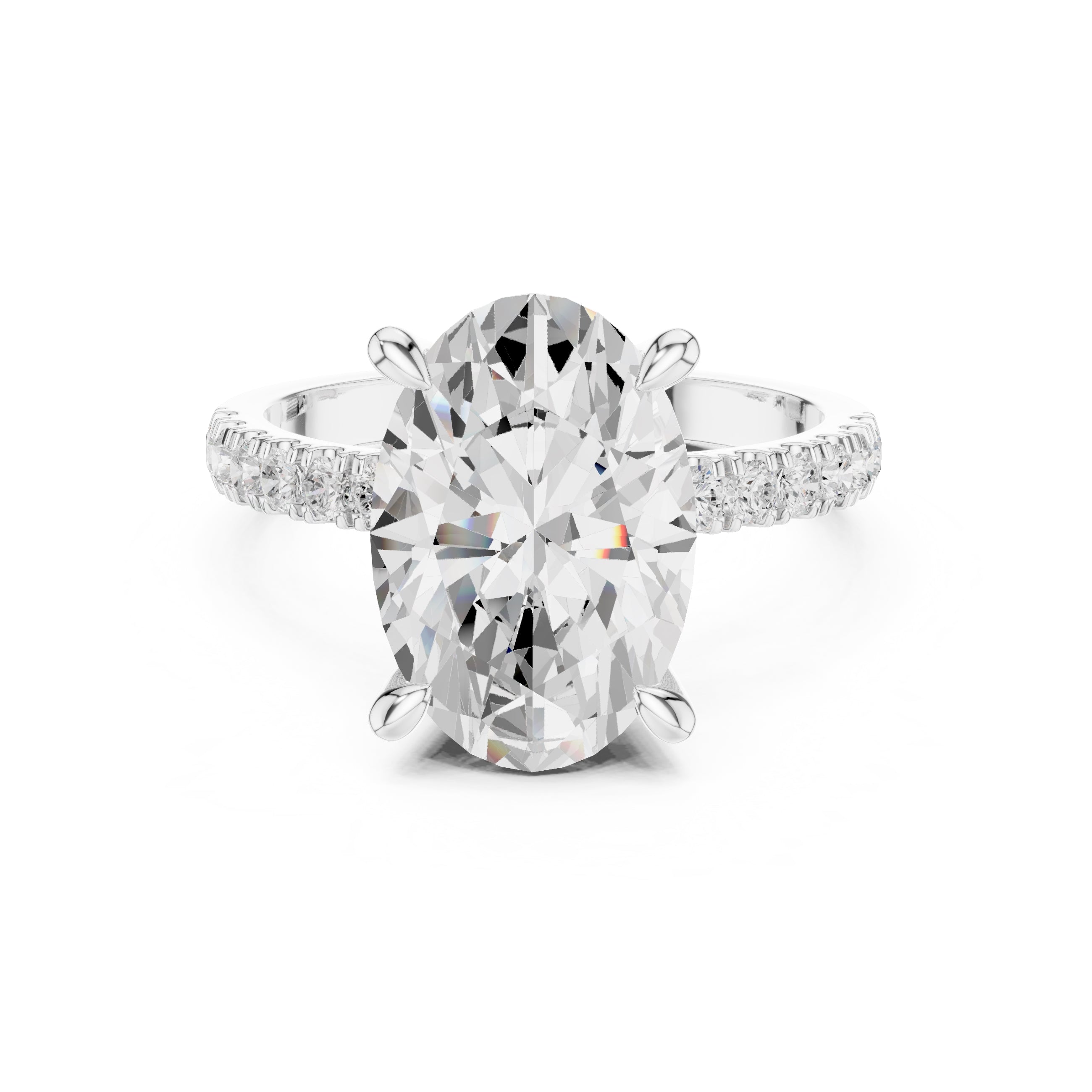 4.00 ct Oval Majestic Solitaire Ring 4ct White Gold