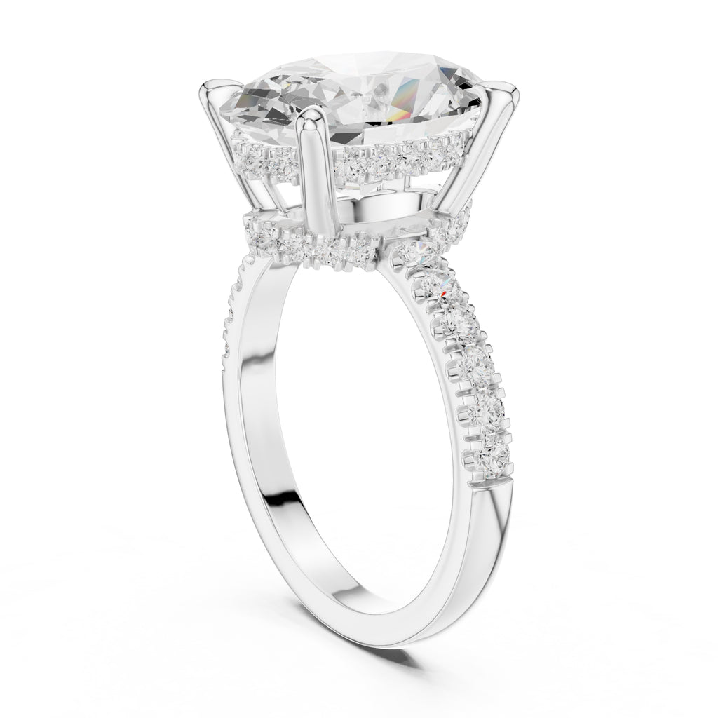 4.00 ct Oval Majestic Solitaire Ring 4ct White Gold