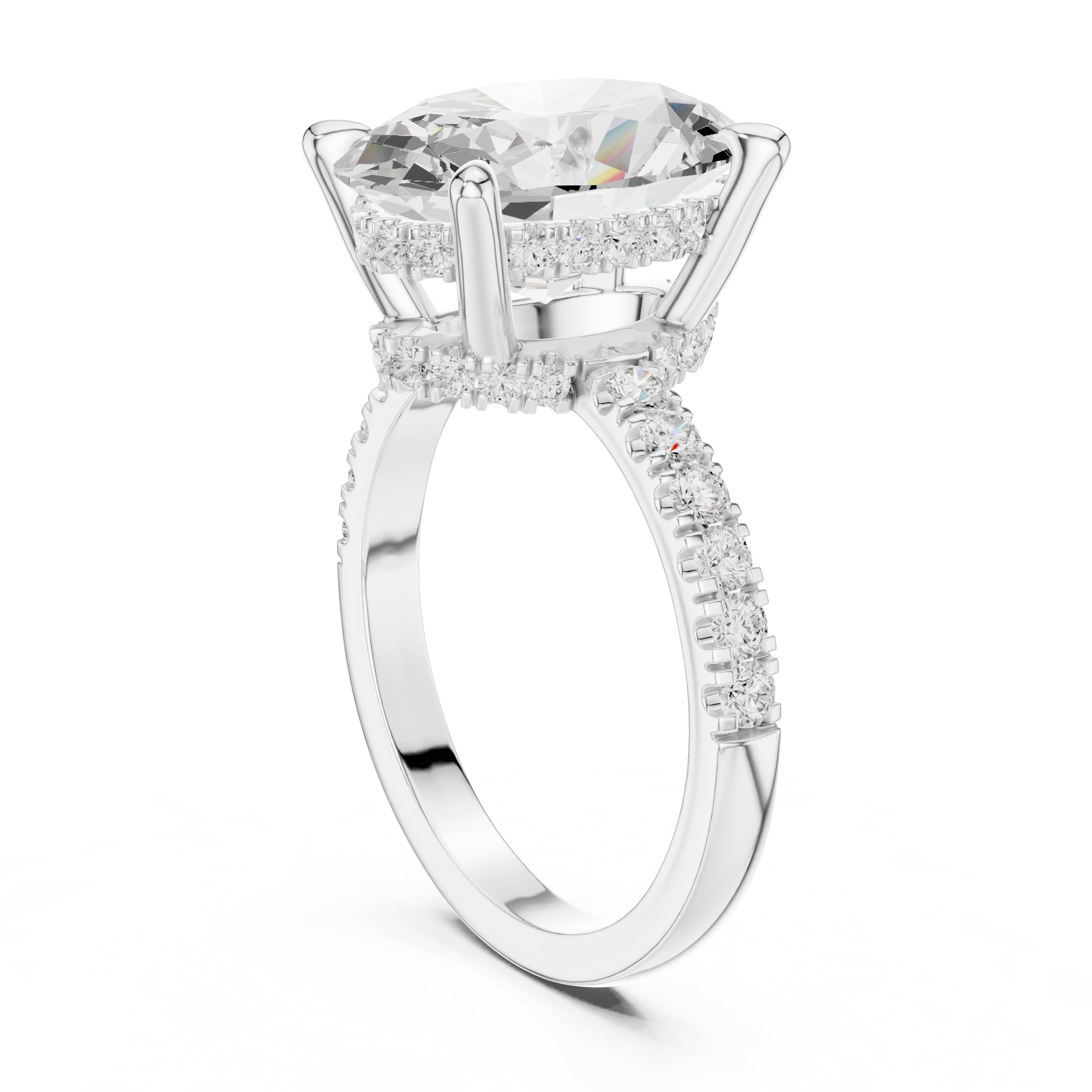 4.00 ct Oval Majestic Solitaire Ring 4ct White Gold