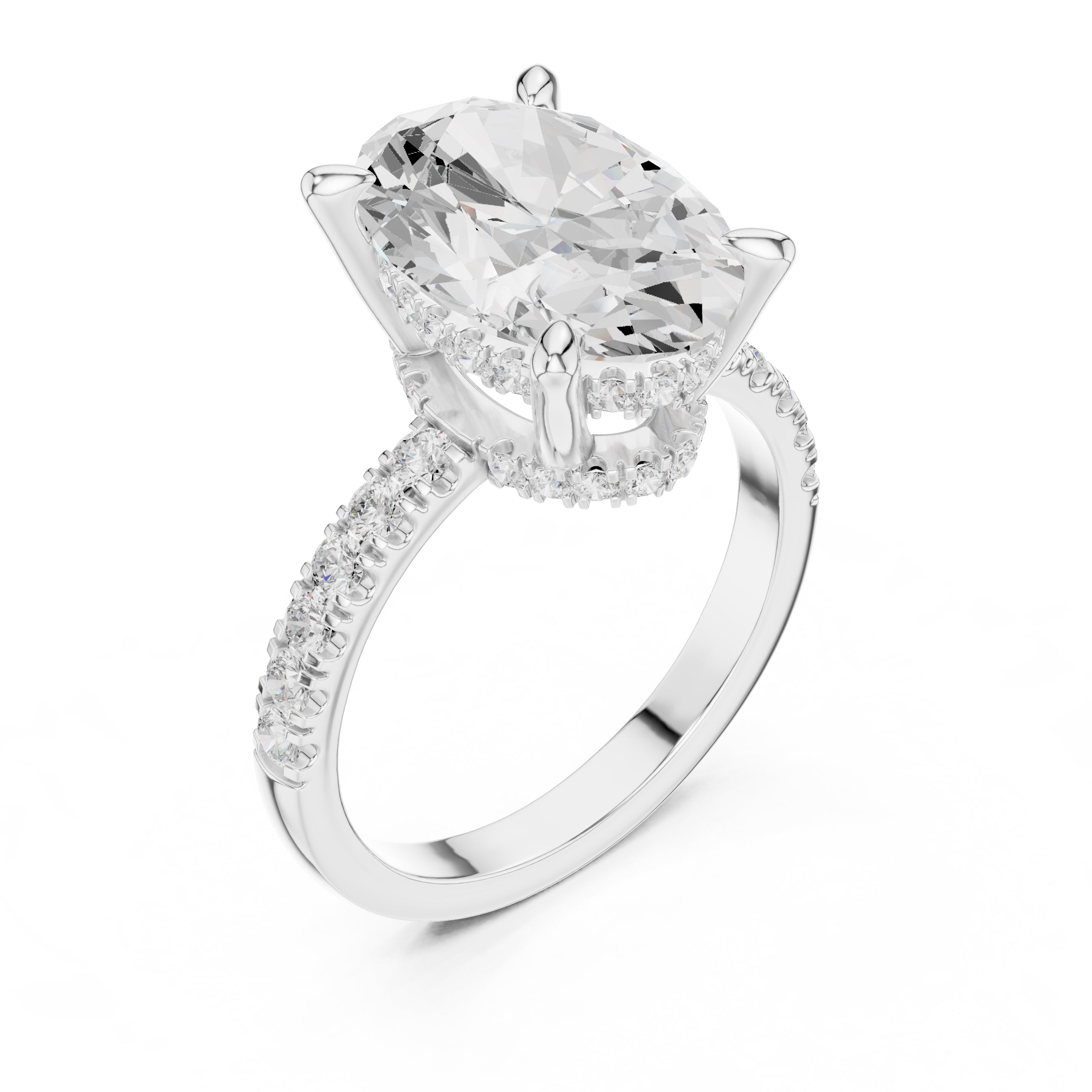 4.00 ct Oval Majestic Solitaire Ring 4ct White Gold