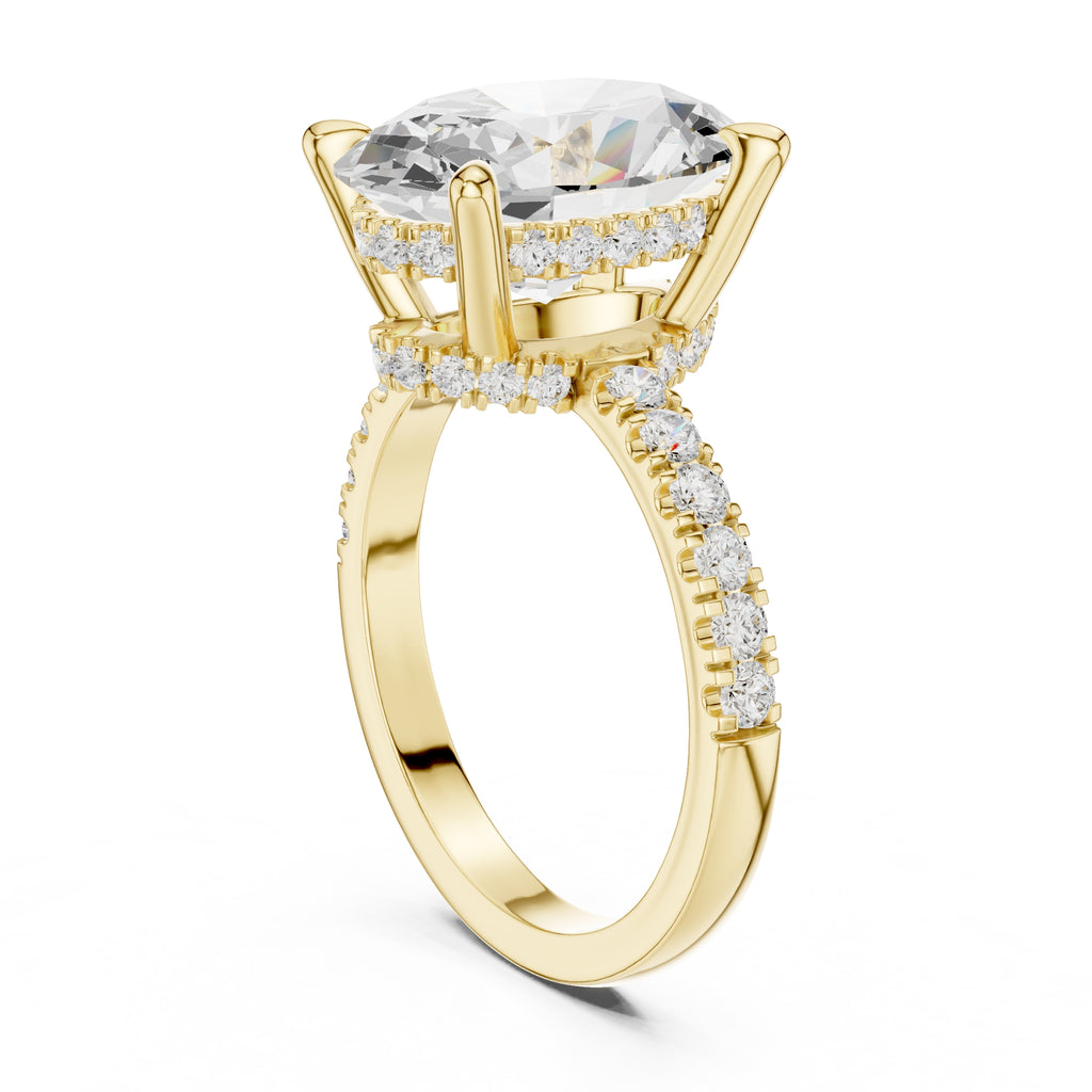 4.00 ct Oval Majestic Solitaire Ring 4ct Yellow Gold