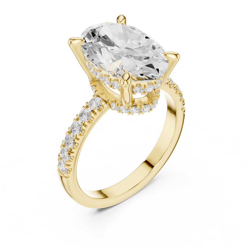 4.00 ct Oval Majestic Solitaire Ring 4ct Yellow Gold