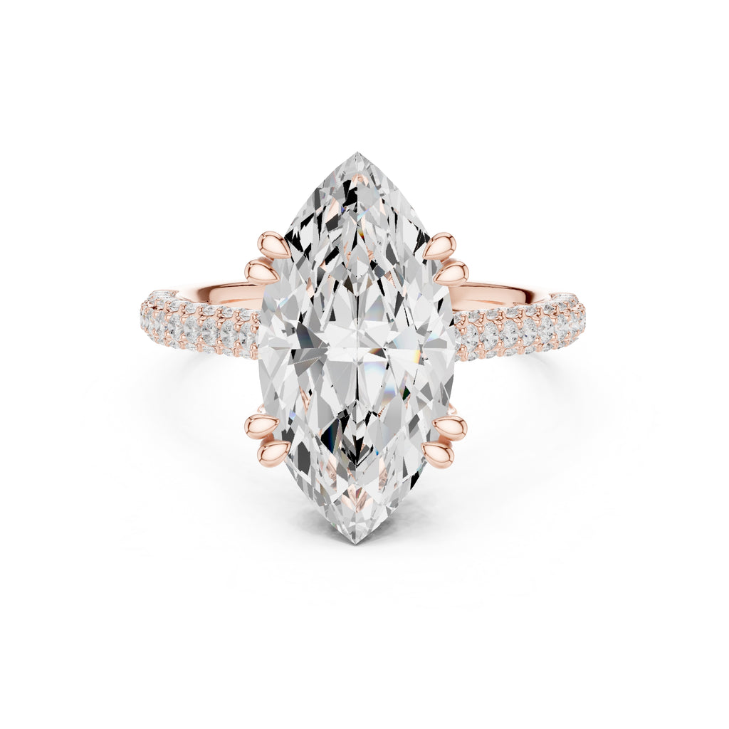 4.00 ct Marquise Grandeur Ring 4ct Rose Gold