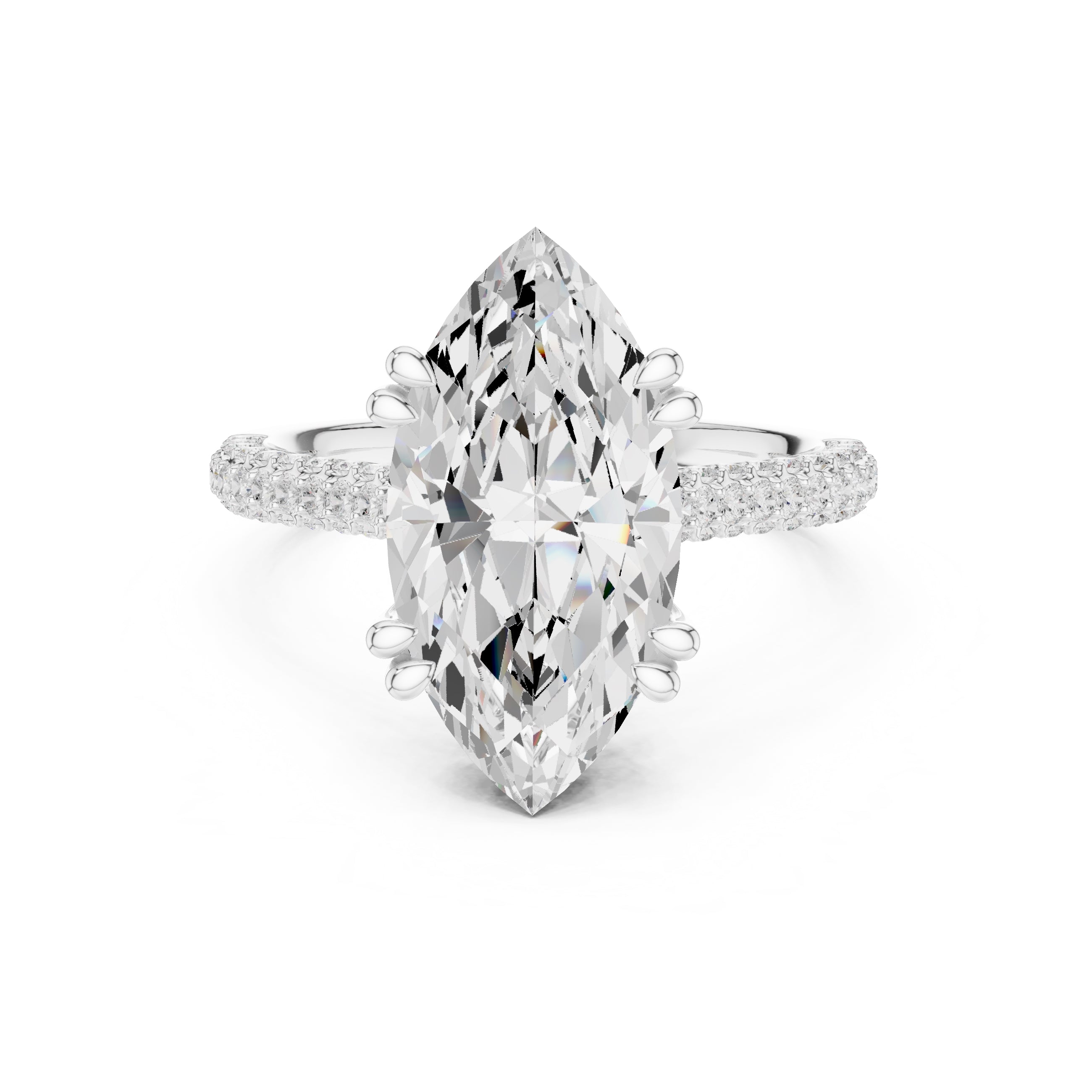 4.00 ct Marquise Grandeur Ring 4ct White Gold