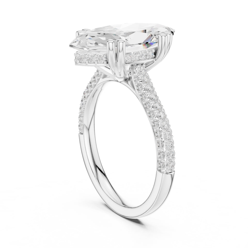 4.00 ct Marquise Grandeur Ring 4ct White Gold