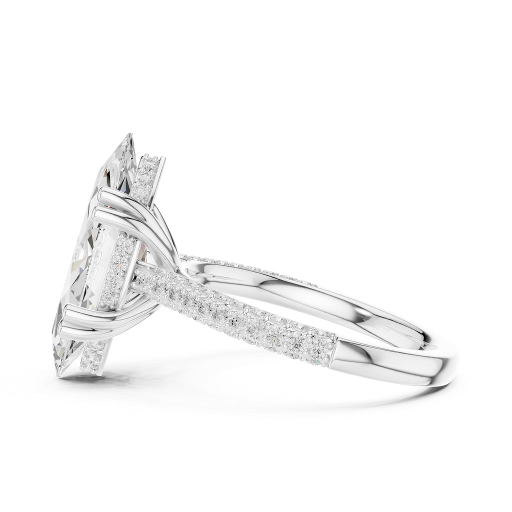 4.00 ct Marquise Grandeur Ring 4ct White Gold
