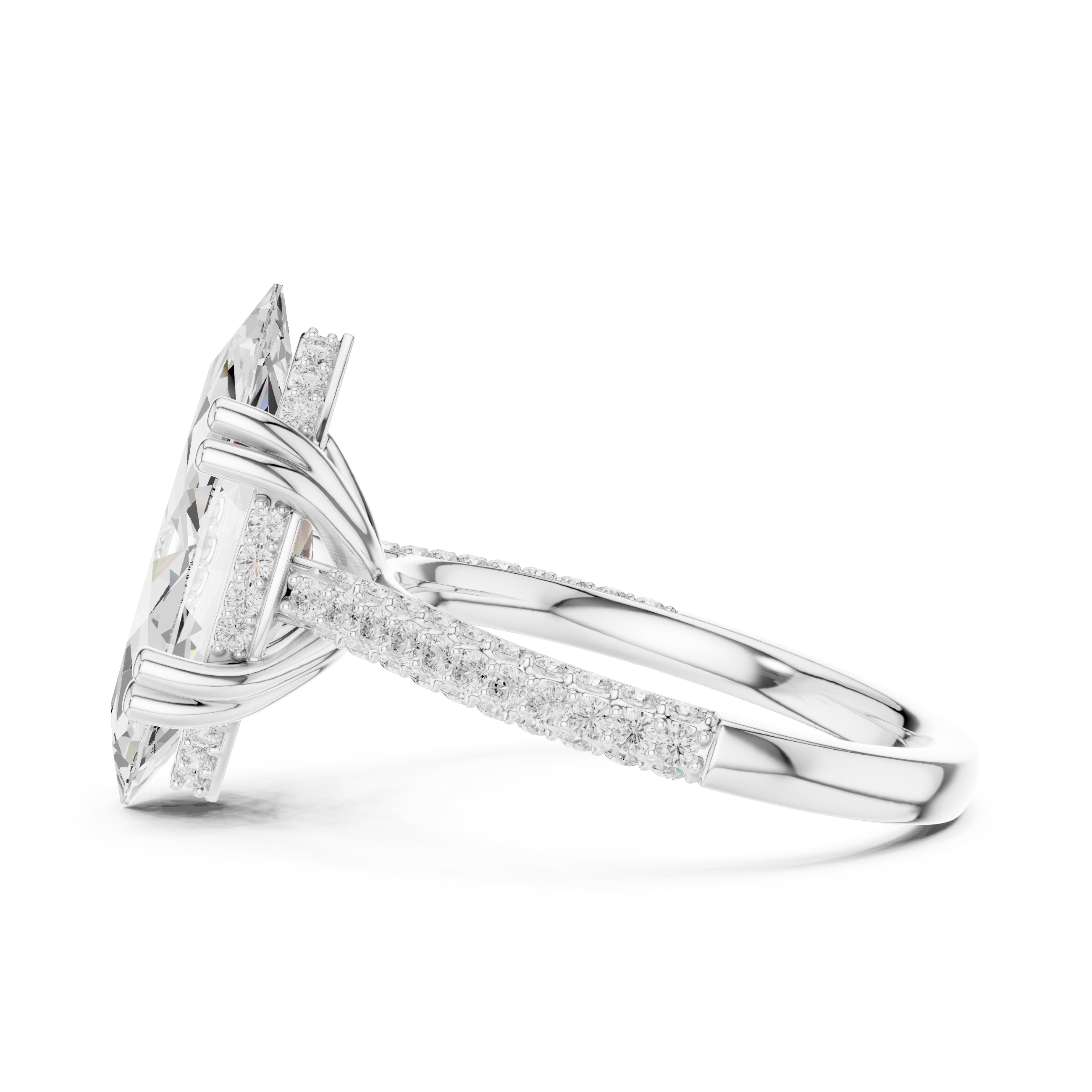 4.00 ct Marquise Grandeur Ring 4ct White Gold