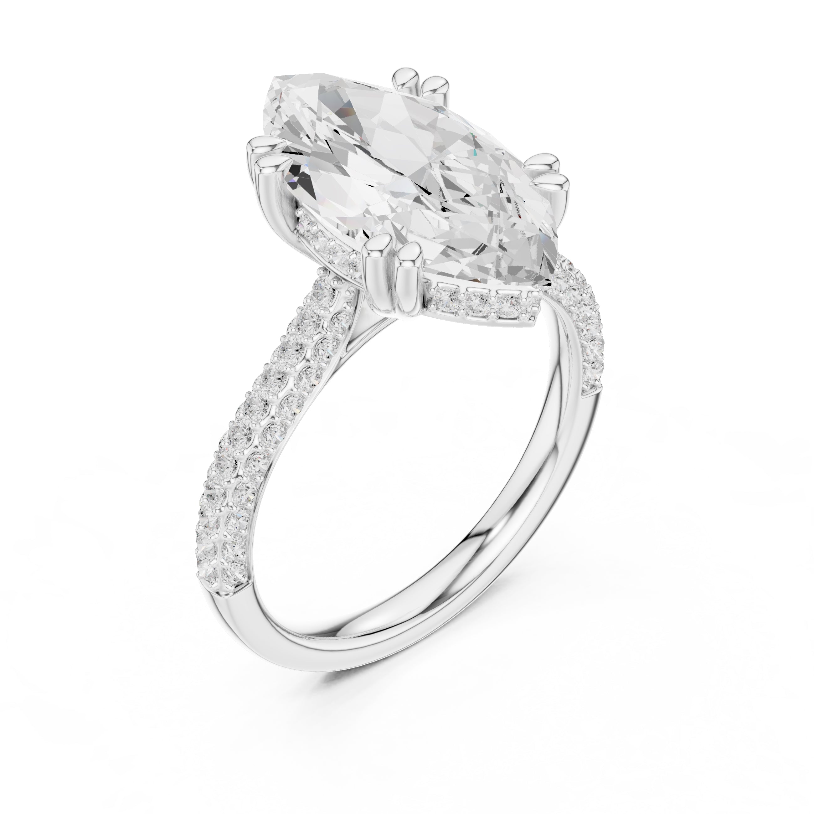 4.00 ct Marquise Grandeur Ring 4ct White Gold