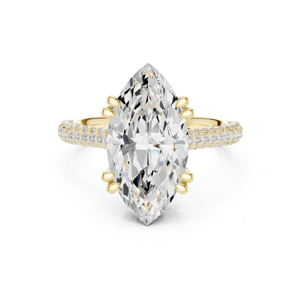 4.00 ct Marquise Grandeur Ring 4ct Yellow Gold