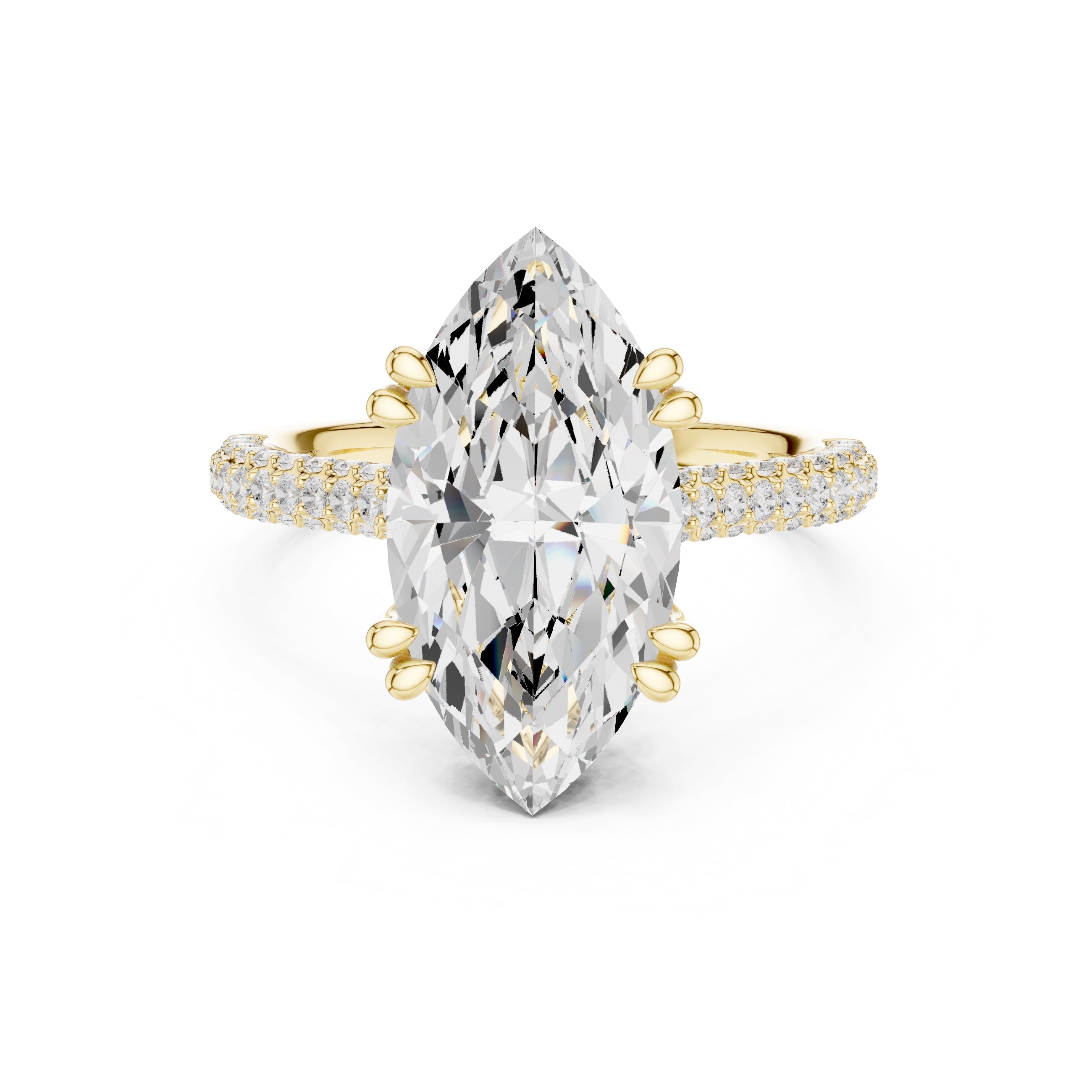 4.00 ct Marquise Grandeur Ring 4ct Yellow Gold