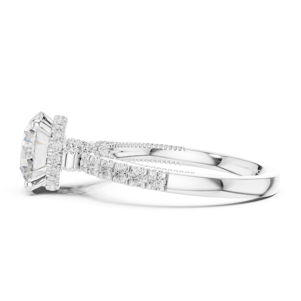 2.00 ct Round Diamond Milgrain Pave Ring 2ct White Gold