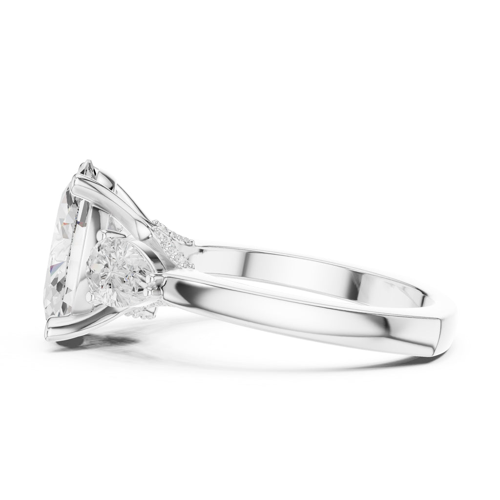 3.00 ct Oval Pave Statement Ring 3ct White Gold