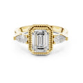 1.31 ct Emerald Cut Pear Halo Ring 1.31ct Yellow Gold