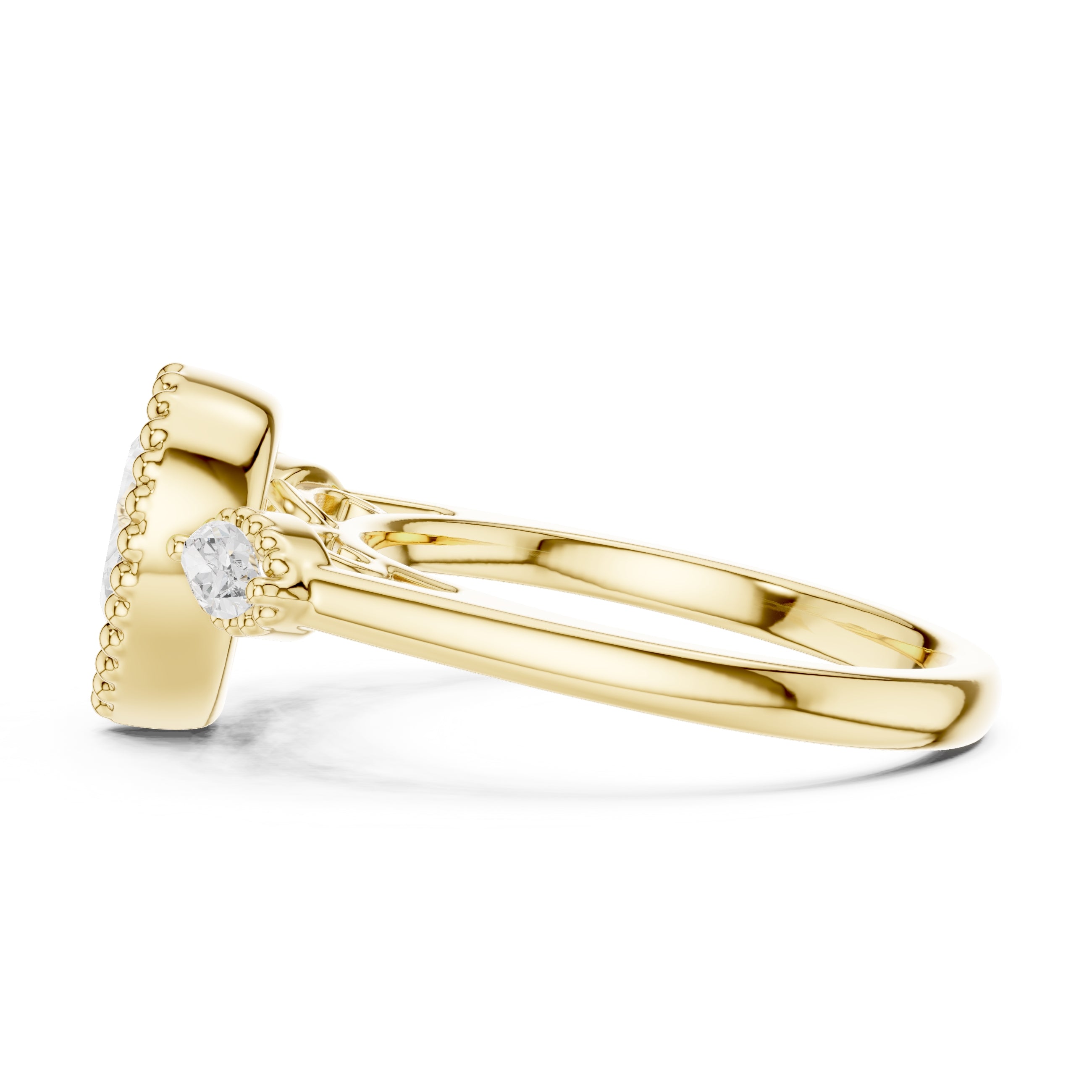 1.31 ct Pear Marquise Halo Ring 1.31ct Yellow Gold