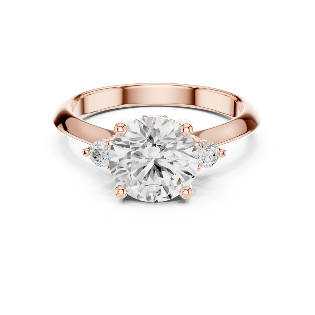 2.00 ct Round Diamond Ring 2ct Rose Gold