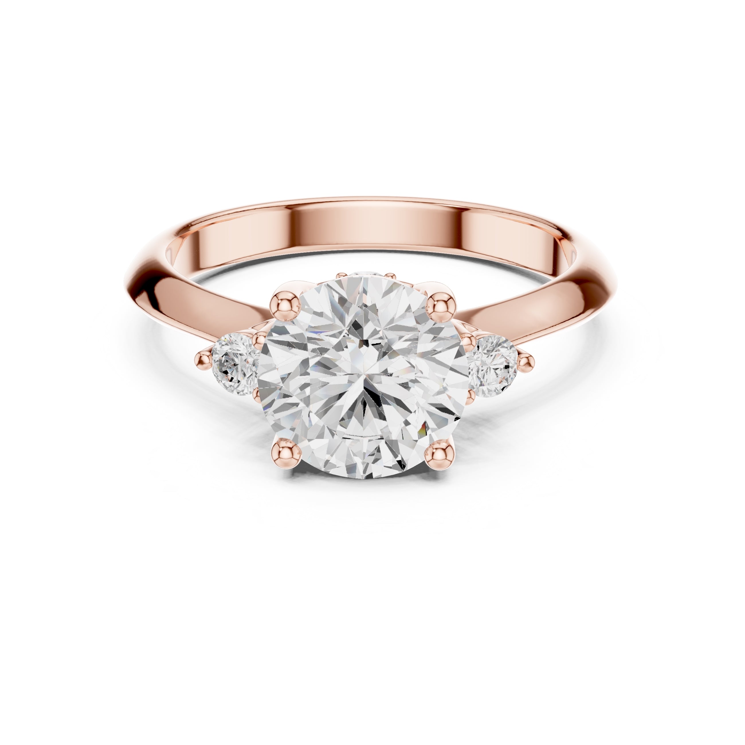 2.00 ct Round Diamond Ring 2ct Rose Gold